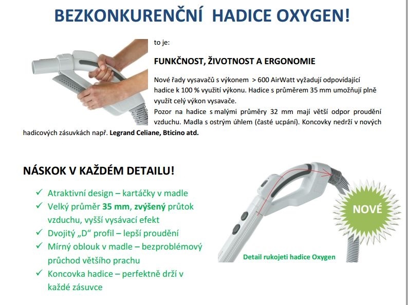Bezkonkurenční hadice OXYGEN